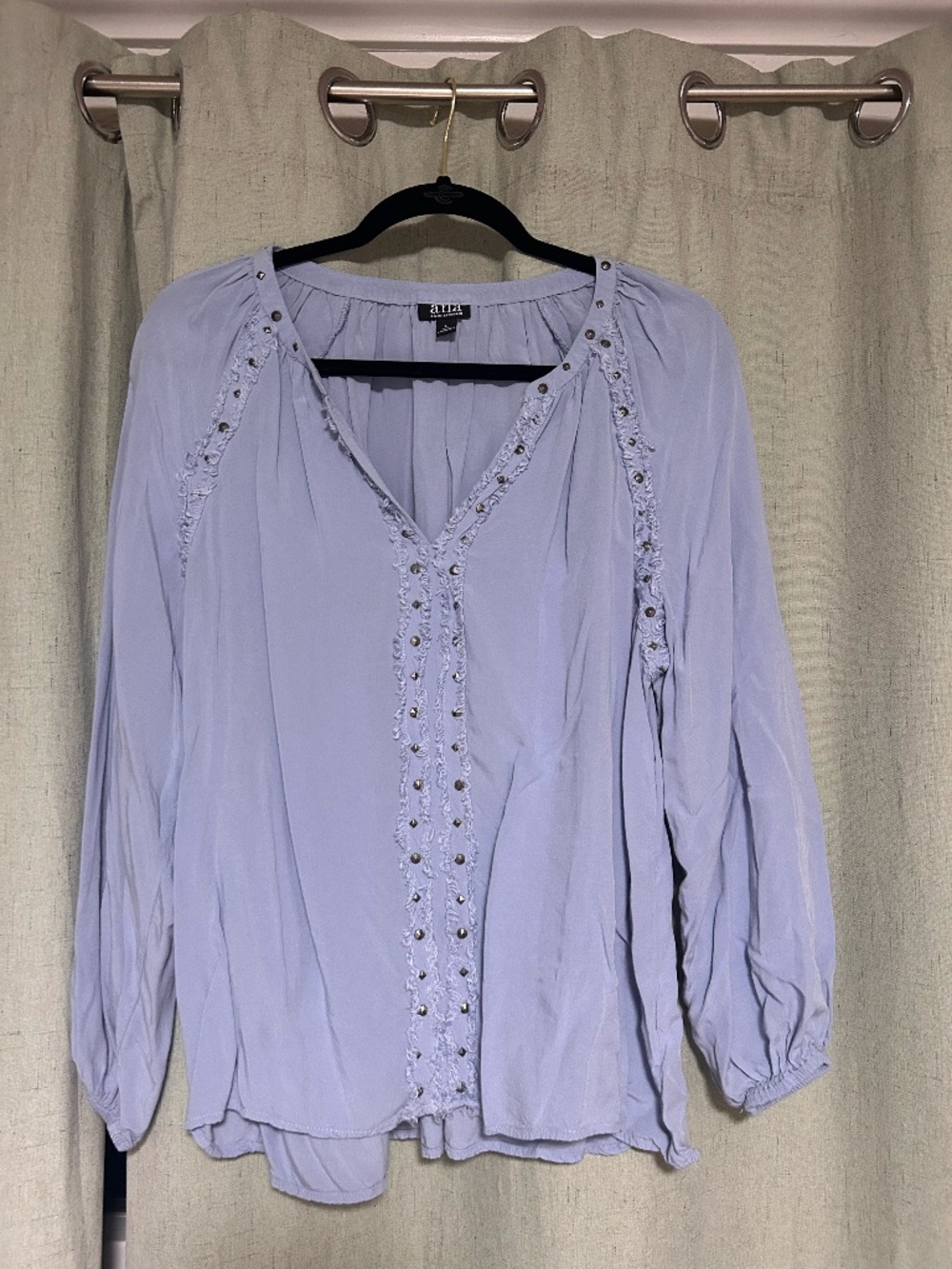Women's, szL, A.N.A., Light Blue blouse with Button Details